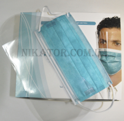 Маска 3-х слойная с защитным экраном - Фото 1