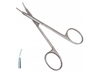 Ножиці для рогівки тупокінцеві вертикально зігнуті